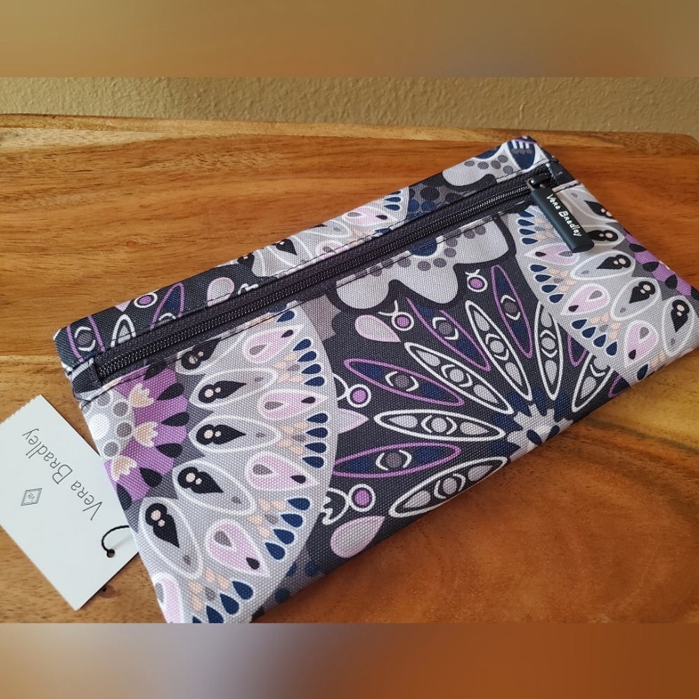 NWT Vera Bradley Lighten Up Pencil Pouch Mimosa Medallion